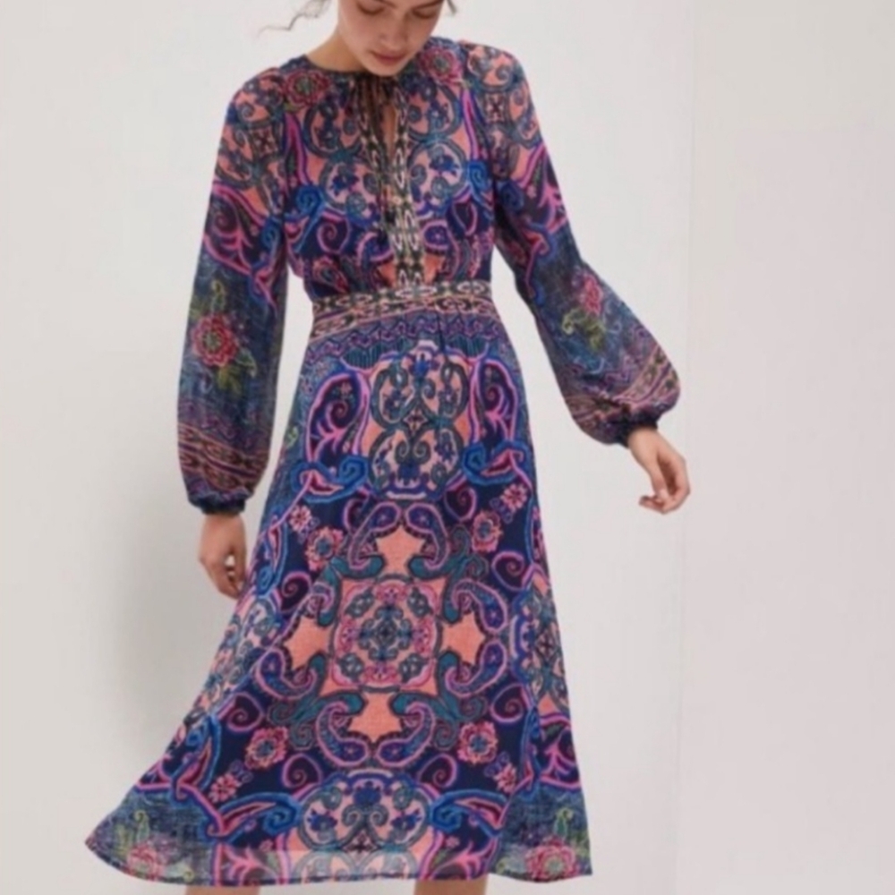 Anthropologie Sydney Multicolor Boho Midi Dress